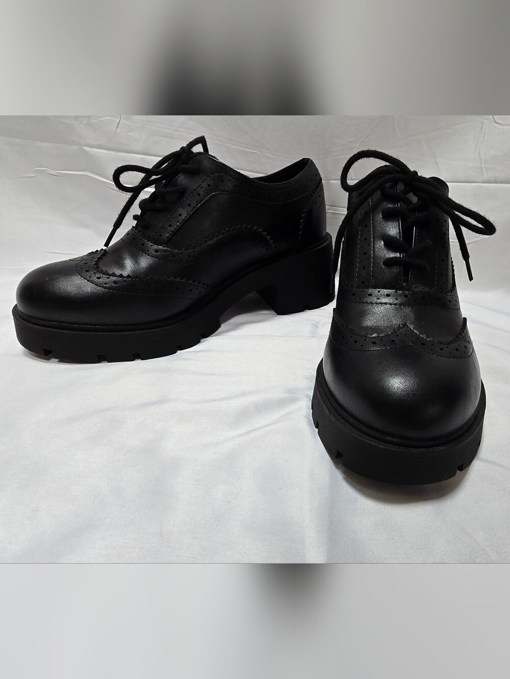 Torrid Black Platform Oxford Wingtip Brogue Chunky Heel Shoes